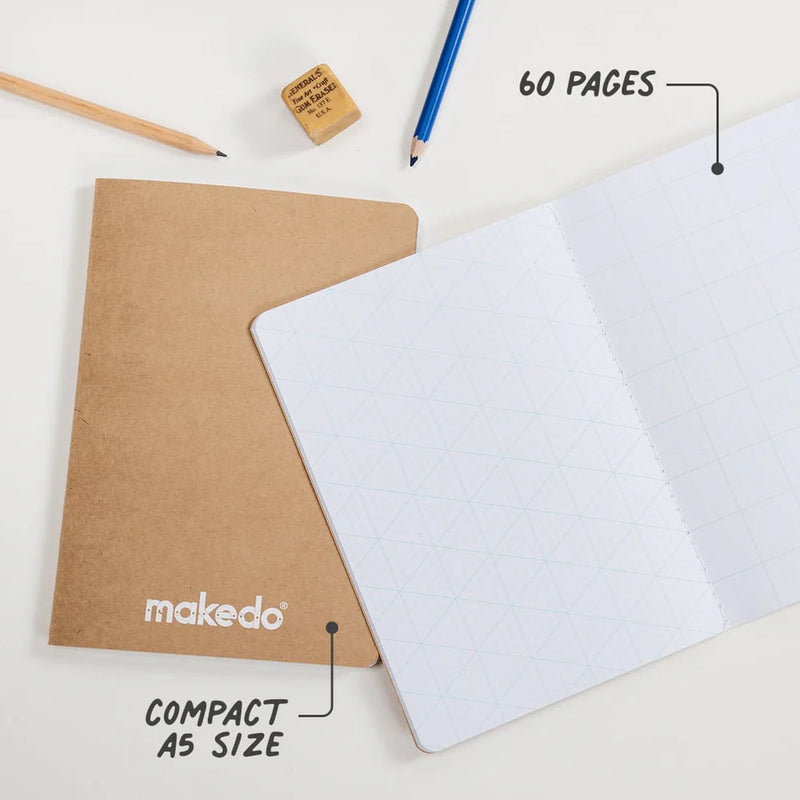 Makedo Design Journal Dual Grid 2D and 3D Art and Craft for Kids 5yrs+
