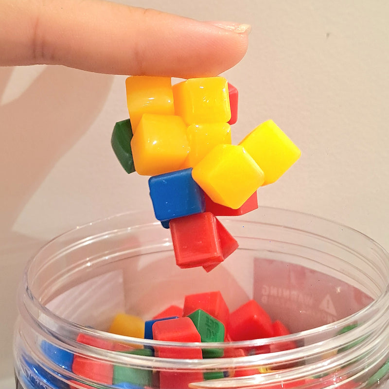 StickiKubes Rainbow Bright Mini Stacking Cubes 125pcs Fidget Toys Sensory Toys 4yrs+