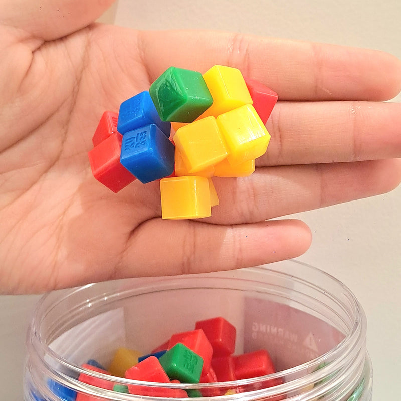 StickiKubes Rainbow Bright Mini Stacking Cubes 125pcs Fidget Toys Sensory Toys 4yrs+