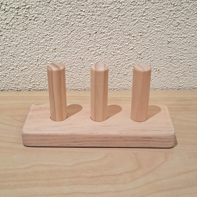 Montessori Wooden Finger Puppet Stand 3 Rods