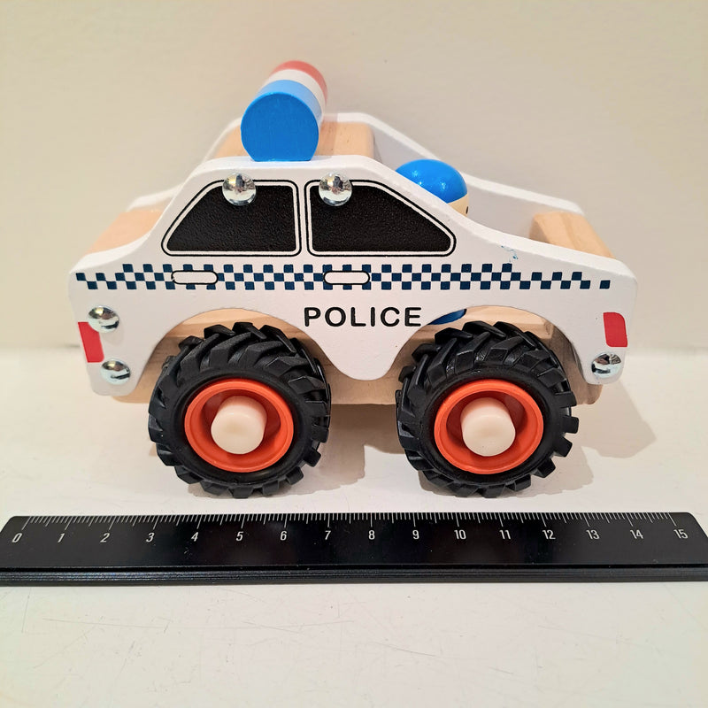 ToysLink Wooden Police Car Toy Car Baby Toddler Toys Gifting Idea for 18m+