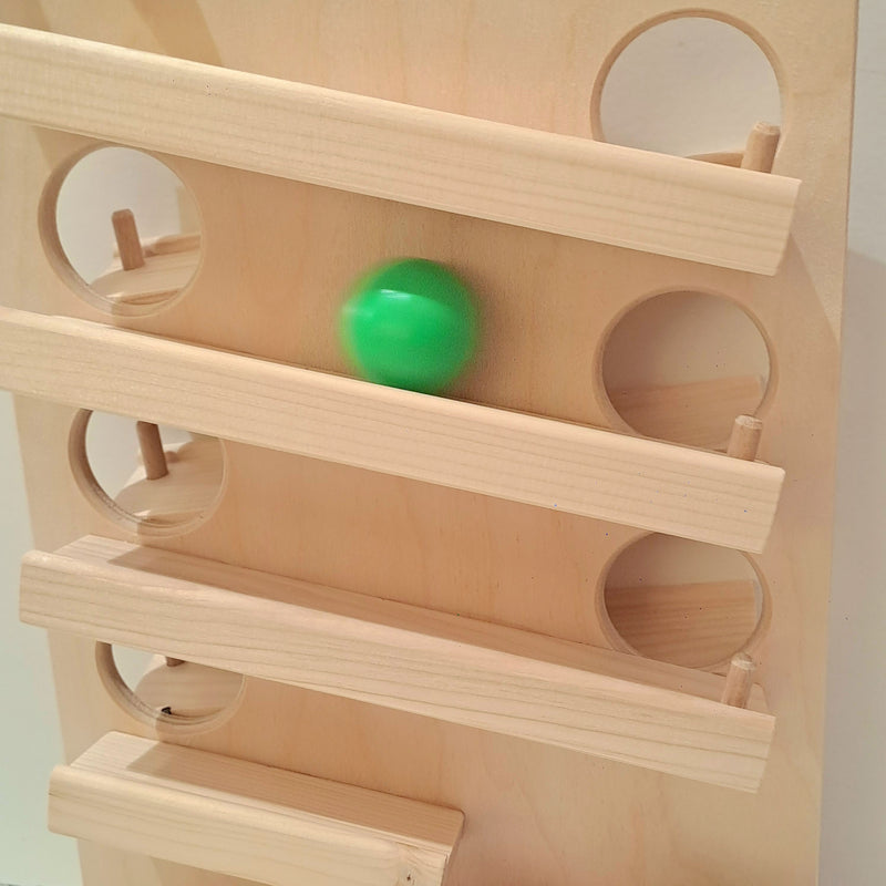 Grunspecht Marble Run House with Bell 6pcs Early Science STEM Toys Marble Run Game Wooden Building Blocks 3yrs+