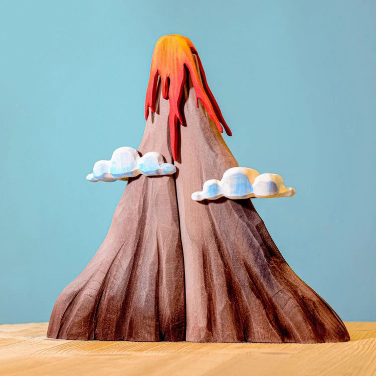 Wooden Volcano with Lava and Clouds by BumbuToys Dinosaur Toys Dinosaur and Dragon Theme 3yrs+