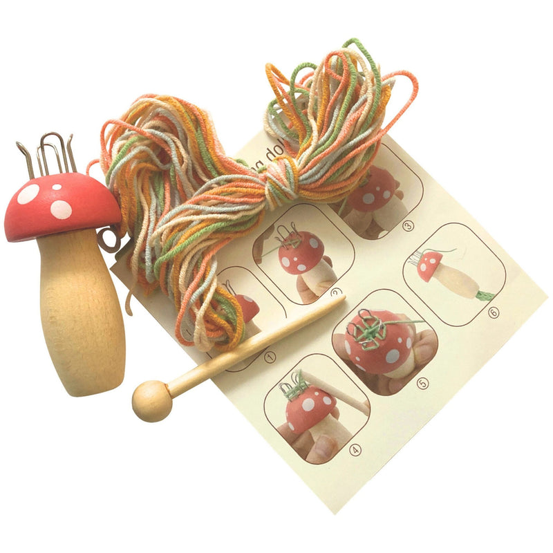 House Of Marbles Wooden Knitting Mushroom Art and Craft for Kids 6yrs+