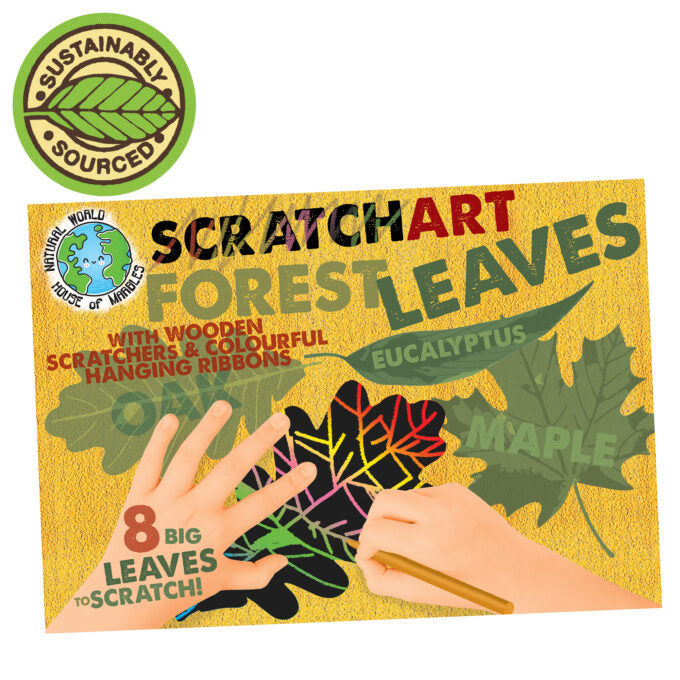 Leaves Scratch Art Set by House of Marbles Art and craft for kids Travel Toys 3yrs+