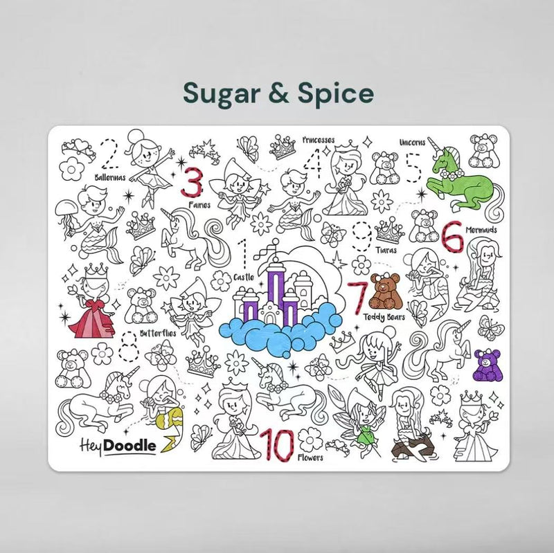 Hey Doodle 123 Sugar and Spice Art and craft for kids Travel Toys Unicorn Toys Best Seller Fairy Unicorn and Castle Theme Most Loved in Store 3yrs+
