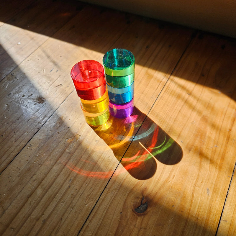 My Little Creator Rainbow Lucite Kingdom Set 34pcs Building Blocks Wooden Toys Gift Idea for 18m+