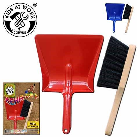 Kids at Work Dustpan and Brush Kit - Red / Blue Montessori Practical Life Materials