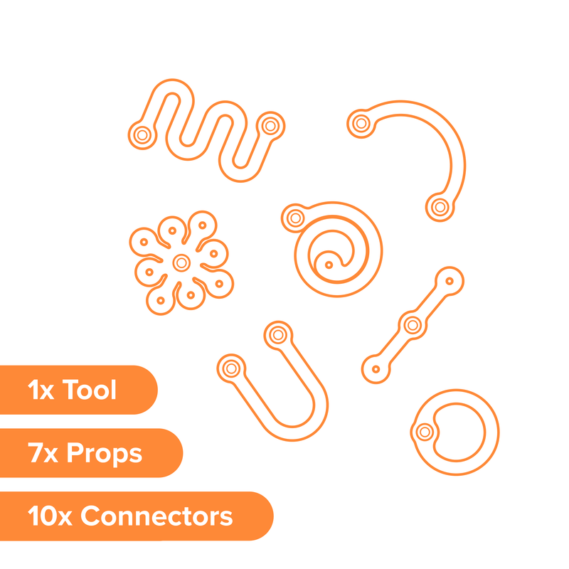 Makedo Deco-Props Twisties 18pcs Accessory Set for Makedo Art and Craft for Kids 5yrs+