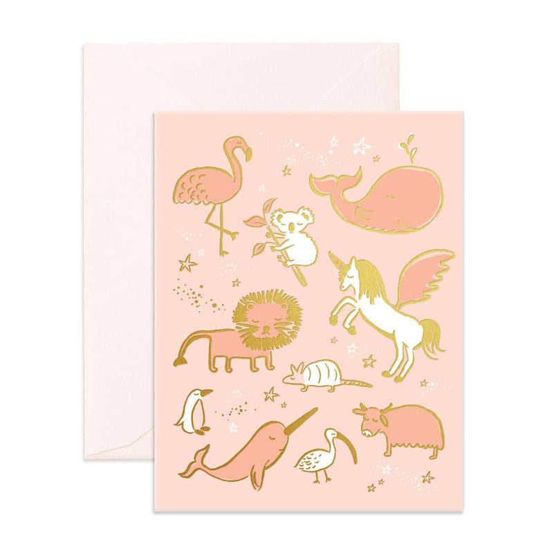 Magical Baby Animals Greeting Card By Fox and Fallow Birthday Card