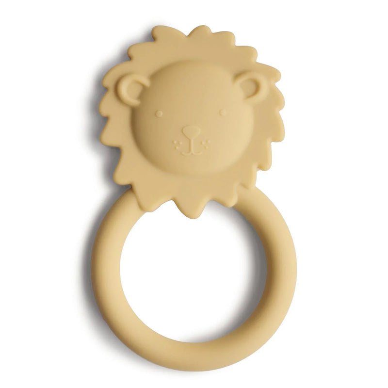 Mushie Lion Teething Ring Silicone Baby Teether Baby Toys Baby Gifts 3m+