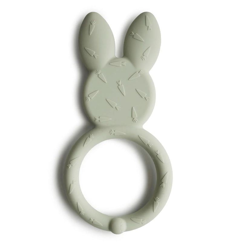 Mushie Bunny Rabbit Teething Ring Silicone Baby Teether Baby Toys Baby Gifts 3m+