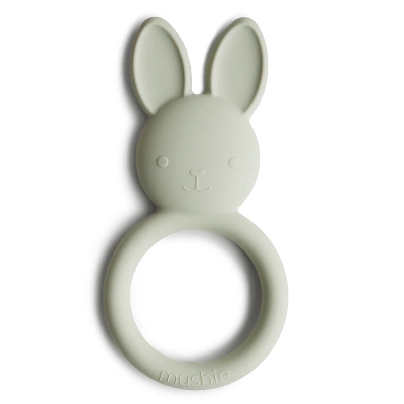 Mushie Bunny Rabbit Teething Ring Silicone Baby Teether Baby Toys Baby Gifts 3m+