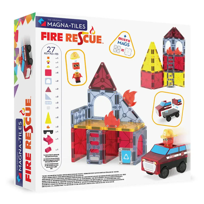 Magna Tiles Fire Rescue 27pcs Set Magnetic Tiles 3yrs+