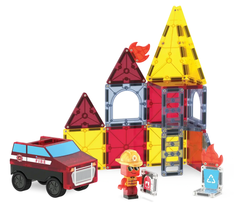 Magna Tiles Fire Rescue 27pcs Set Magnetic Tiles 3yrs+