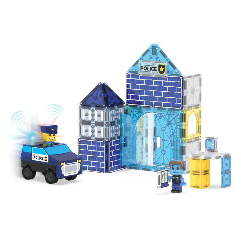 Magna Tiles Police Station 35pcs Set Magnetic Tiles 3yrs+