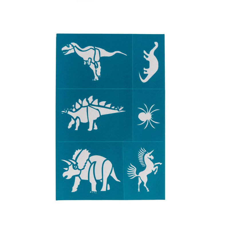 Oh Flossy Reusable Adhesive Face Paint and Makeup Stencils Kids Makeup Set Teal 3yrs+