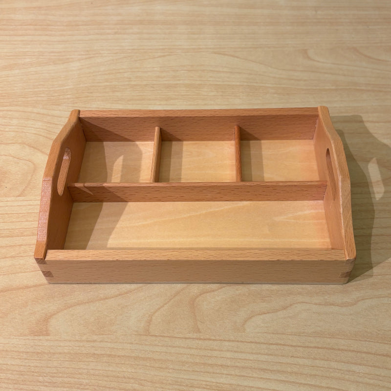 Montessori 3 Compartment Wooden Sorting Tray