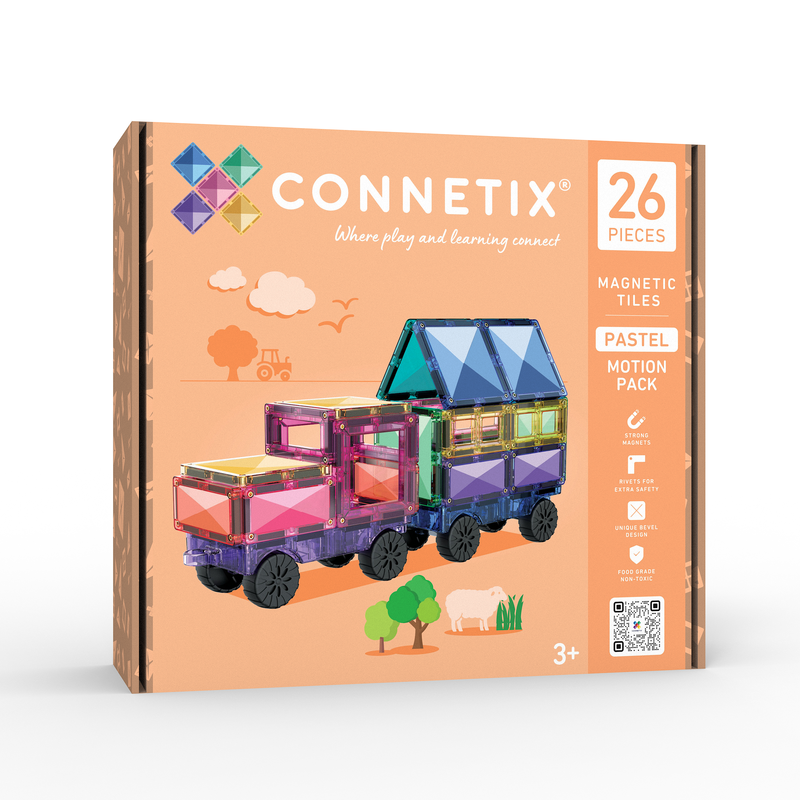 Connetix Tiles Pastel Motion Pack 26 Pieces Toy Car 3yrs+