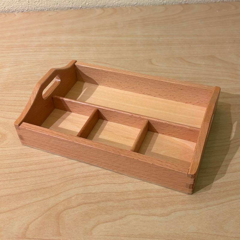 Montessori 3 Compartment Wooden Sorting Tray