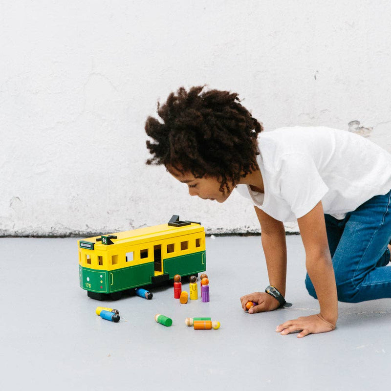 Make Me Iconic Large Melbourne Tram Wooden Toys Vehicle Best Seller Gifting Idea for 3yrs+