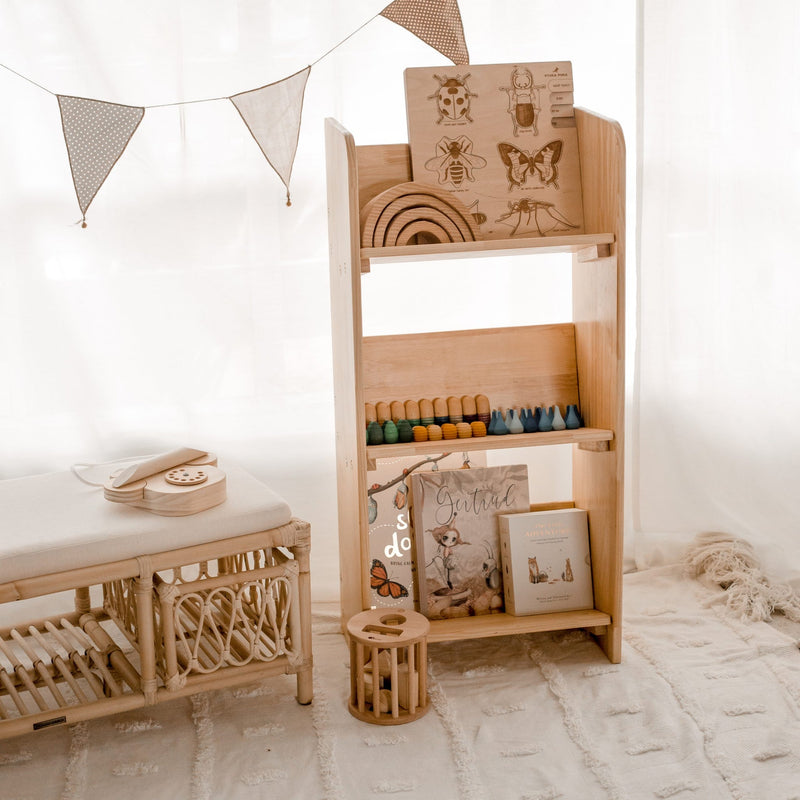 Qtoys 3 Tier Book Shelf Puzzle display Shelf Kids Furniture (Bulky Shipping)