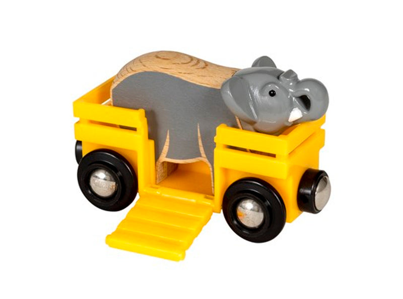 BRIO Elephant and Wagon 2pcs Toy Car 3yrs+