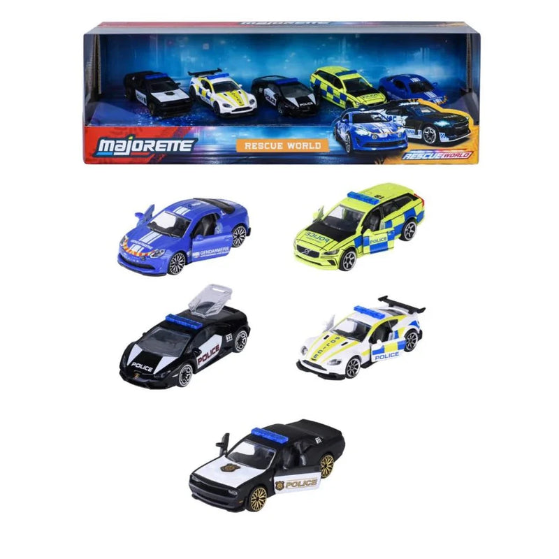 Majorette Rescue World Gift Pack 5pcs Metal Toy Car Gift Idea for 3yrs+