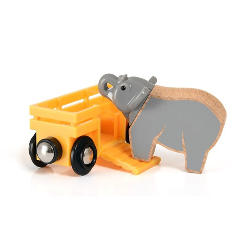BRIO Elephant and Wagon 2pcs Toy Car 3yrs+