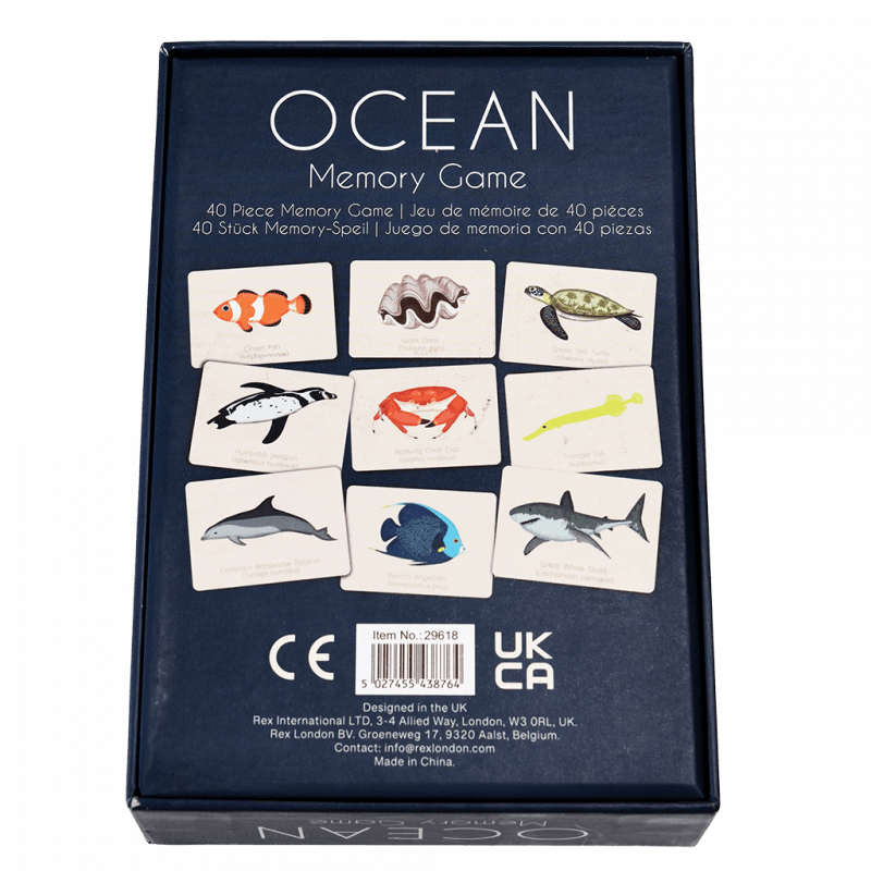 Rex London Matching 20 Pairs Memory Game Ocean 3yrs+