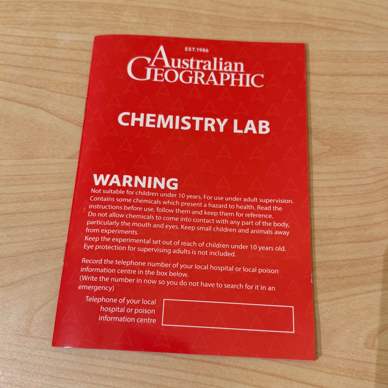 Australian Geographic Chemistry Lab Science Kit with 16 Chemistry Experiments Early Science STEM Toys Gifting Idea for 10yrs+