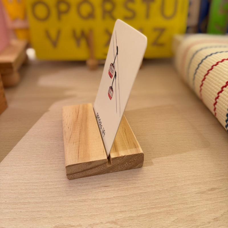 Montessori Wooden Card Holder Stand 11 x 8cm