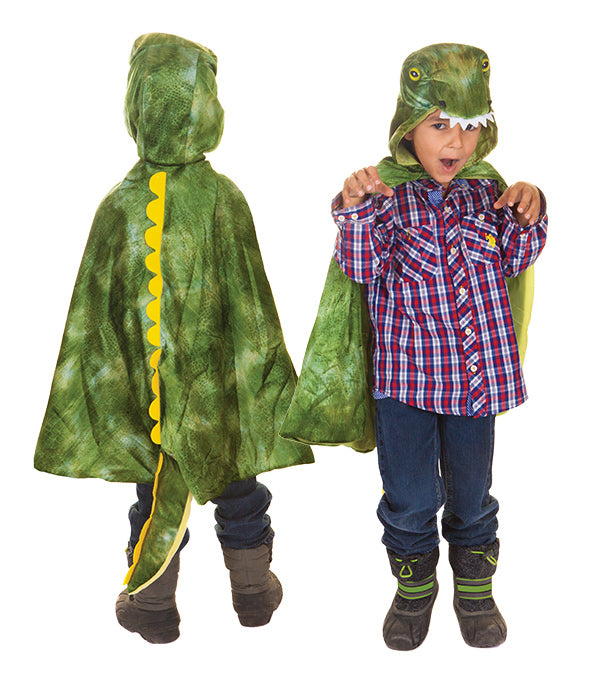 T-Rex Hooded  Size 4-5 Cape by Great Pretender Costumes Best Seller Dinosaur and Dragon Theme 3yrs+