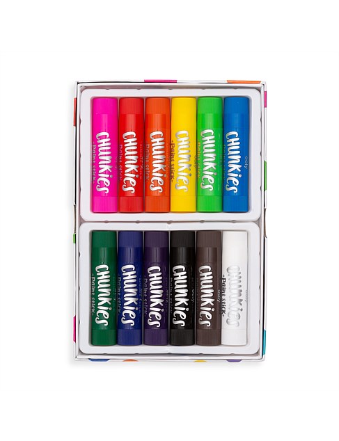 Ooly 12 Chunkies Paint Sticks Stationary Art and craft for kids 3yrs+