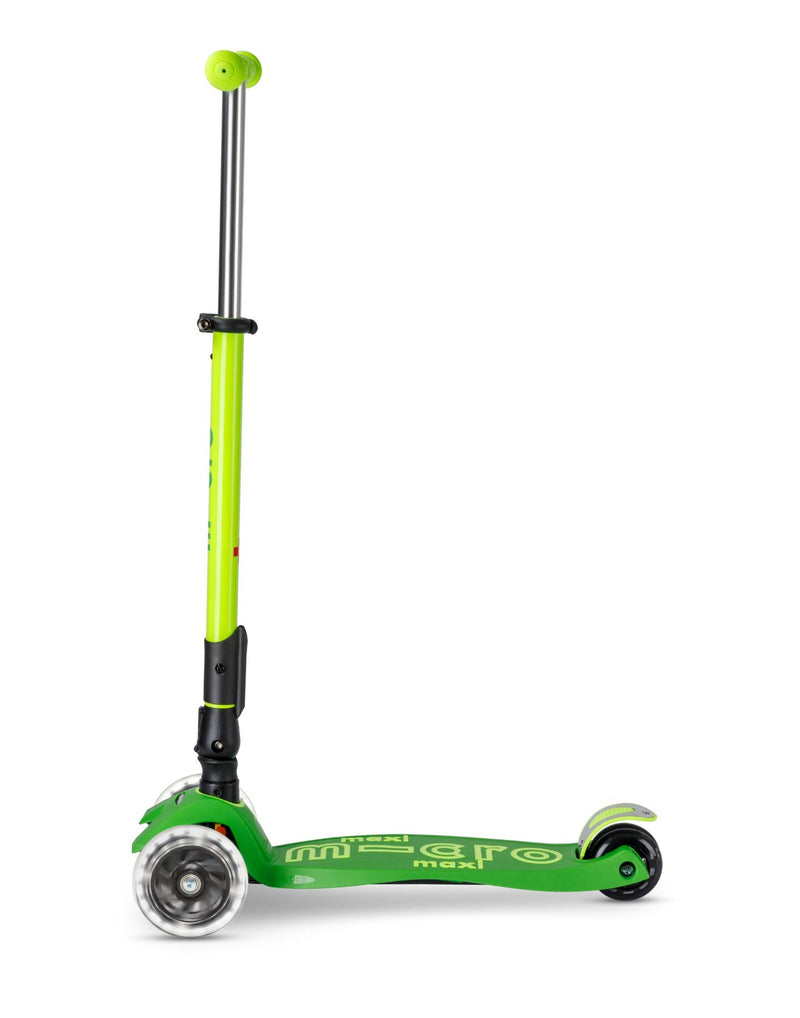 Micro Scooter Maxi Deluxe 3-wheel Foldable Scooter LED Neon 5yrs+ (Bulky Shipping)