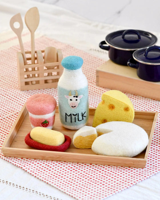 Tara Treasures Felt Food Groups Dairy Pretend & Imaginative Play Toys