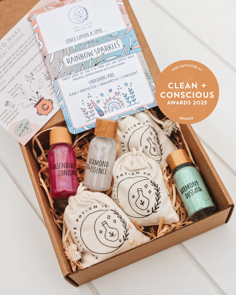 Rainbow Sparkles Mindful Potion Kit by The Little Potion Co Art and craft for kids Fairy Unicorn and Castle Theme Gifting Ideas Sensory Toys Best Seller 3yrs+