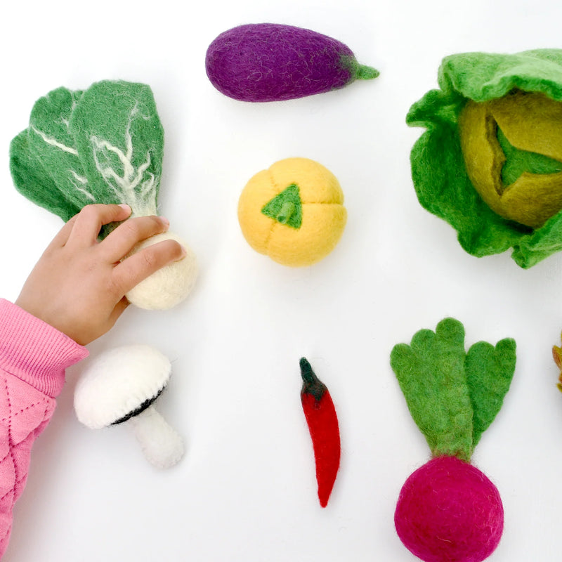 Tara Treasures Felt Food Groups Vegetables Pretend and Imaginative Play Kitchen Accessories Retired 3yrs+