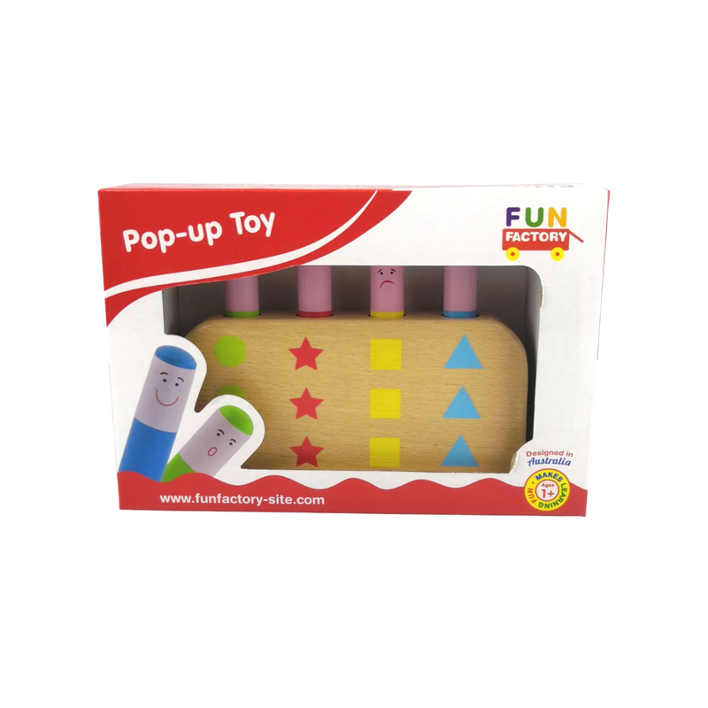 Fun Factory Wooden Expressions Pop Up Bunny Developmental Toddler Toys Baby Toys for 12m+