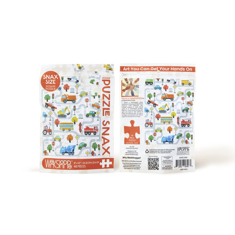 WerkShoppe Snax Trucks and Transportation 48 Pc Puzzle In store Best Seller 5yrs+