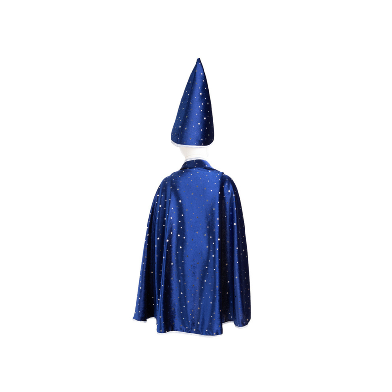 Blue and Silver Sparkle Wizard Cape & Hat Size 4-6 by Great Pretenders Costumes 4yrs+