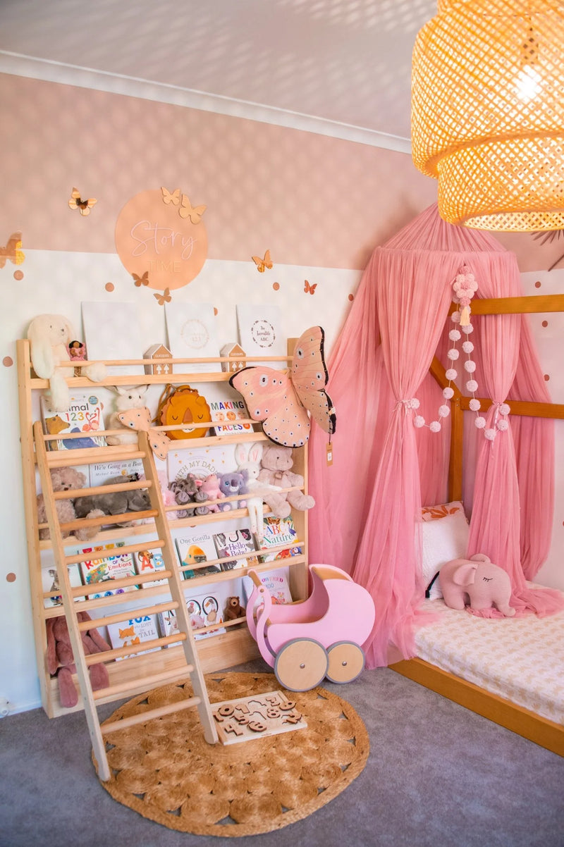 JoyKids Vanished Pinewood Front Facing Kids Book Shelf Best Seller 12(D) x 120(L) x 145(H)cm Kids Furniture (Heavy Shipping)