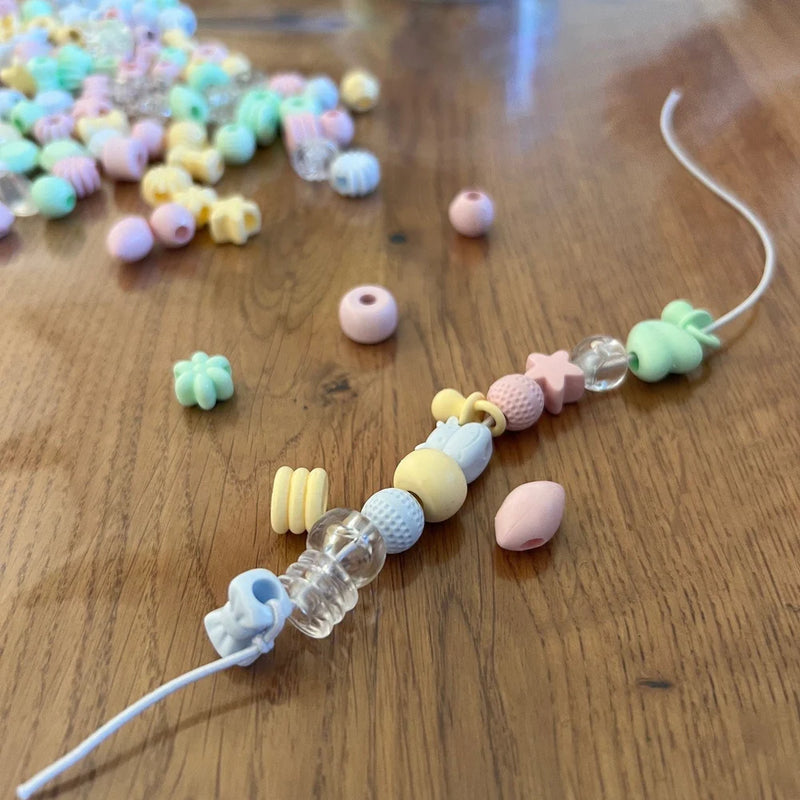 Dantoy Large Recycled Beads Pastel Colours 520pcs Art and Craft Loose Parts 3yrs+