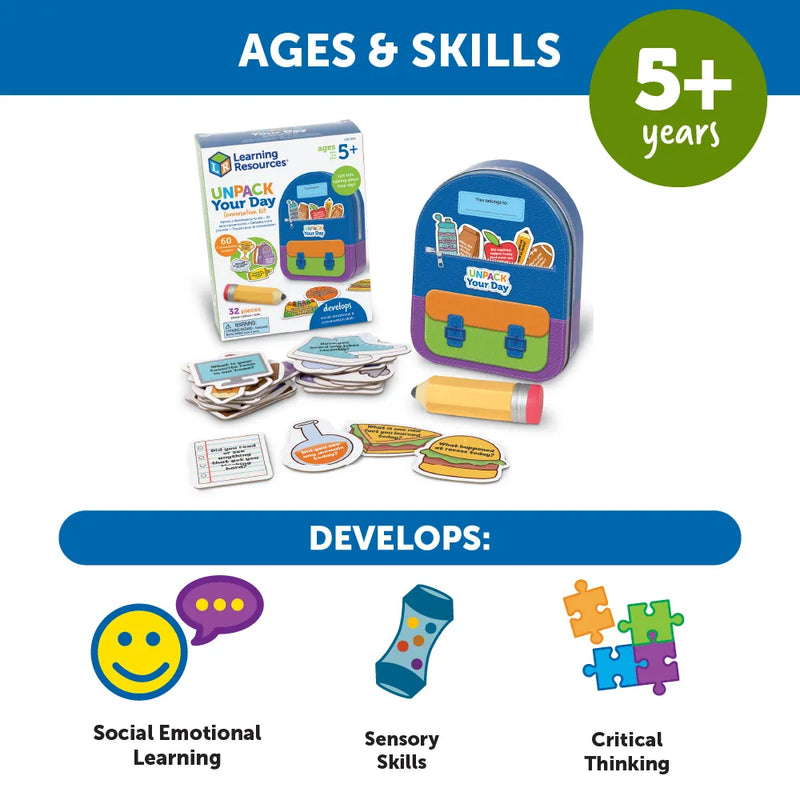Unpack Your Day Conversation Kit by Learning Resources Social-Emotional Language Early Literacy 5yrs+