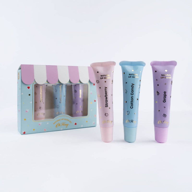 Oh Flossy Natural Lip Gloss 3pc Set Kids Makeup Set Best Seller Most Loved in Store 3yrs+