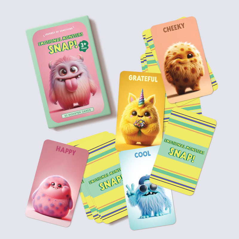 Emotional Monsters Snap Cards 52pcs 26 Matching Pairs by Journey Of Something Mindfulness Travel Toys Gifting Idea for 3yrs+