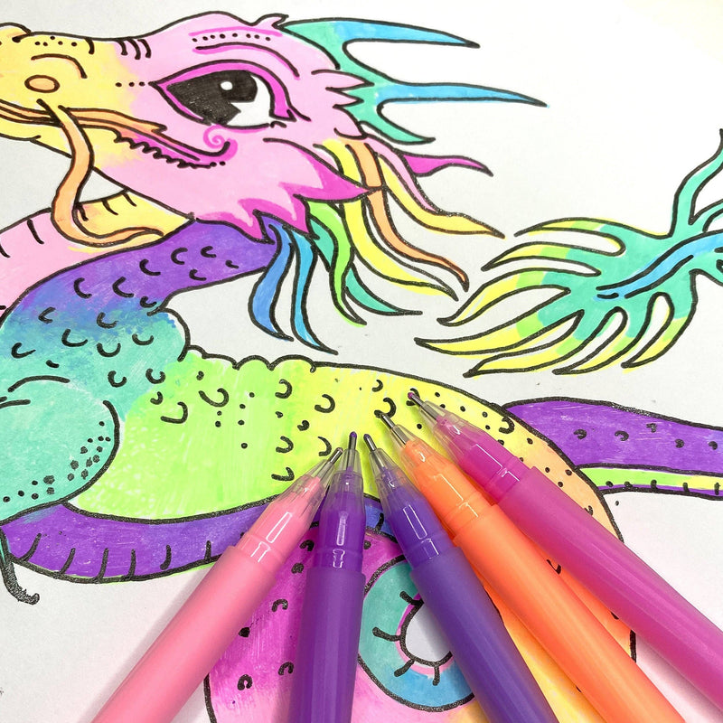 Life of Colour Juicy Gel Pens Set of 24 Metallic and Glitter Stationary Art and craft for kids 3yrs+