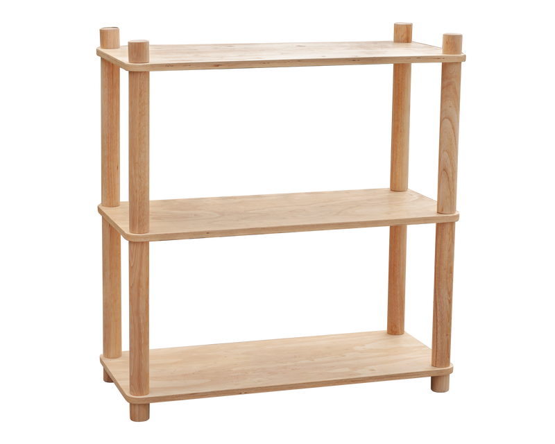 QToys Montessori 3 Tier Shelf 90cm (L) x 40cm (W) s 75.5cm (H) Kids Storage Furniture (Furniture Shipping)