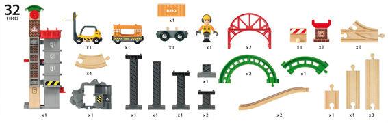 BRIO Set Lift and Load Warehouse Set 32 Pcs 3yrs+