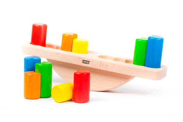 Wooden Balance Scale Large and Solid by Bajo Early Math Games for Kids Cognitive Developmental Toys for Toddlers Baby Toys 12m+